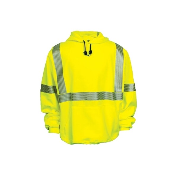 National Safety Apparel 10OZ. HI-VIS SWEATSHIRT-SM, CLASS 3 FR FLUOR YELLOW HOODED C21HC03C3SM